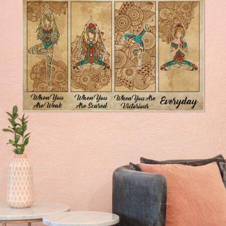 Yoga Love Peace With Classic Style - Horizontal Poster - Owl Ohh - Owl Ohh