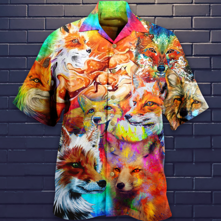 Fox Beautiful Painting Style - Hawaiian Shirt - Owl Ohh - Owl Ohh
