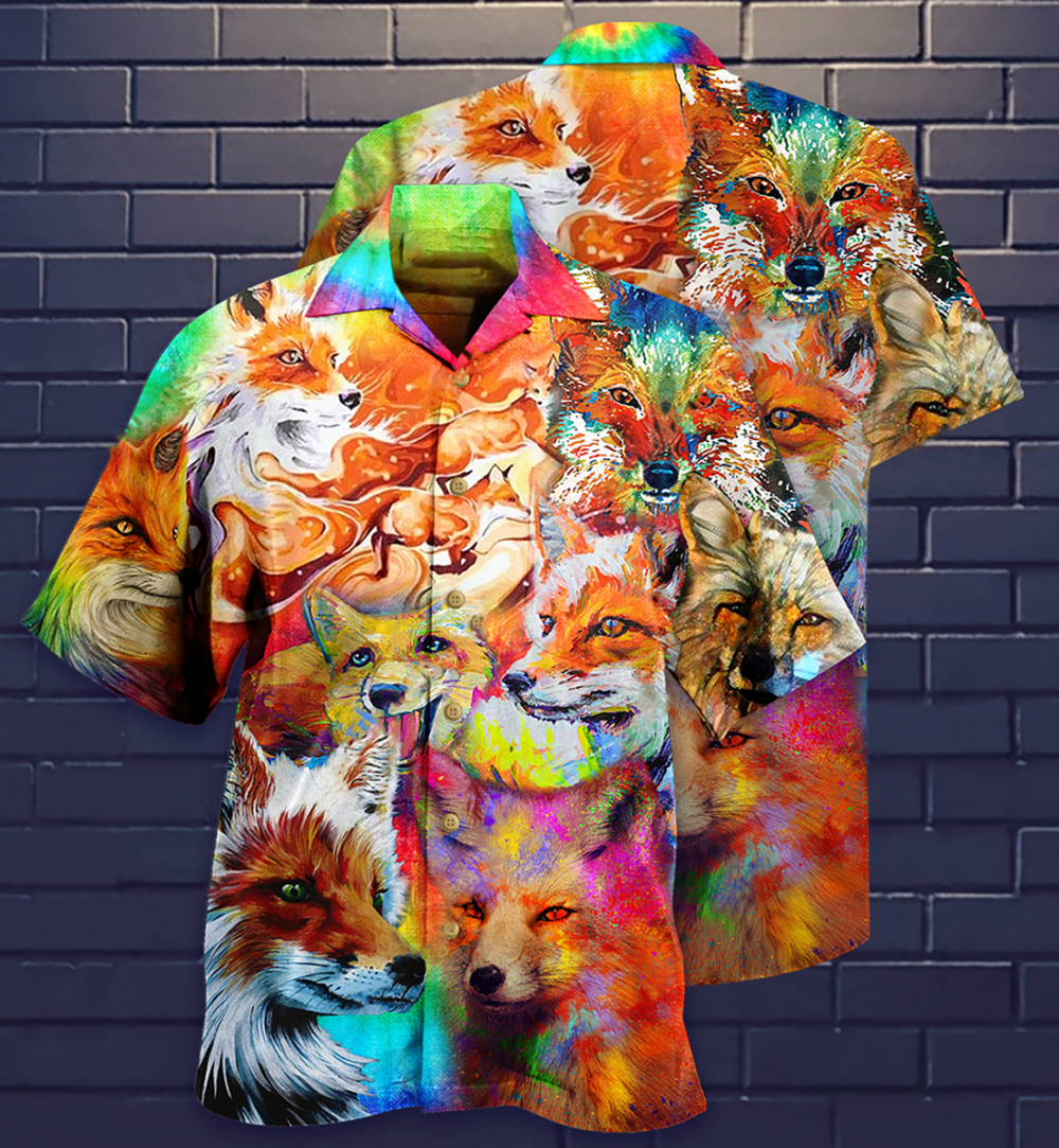 Fox Beautiful Painting Style - Hawaiian Shirt - Owl Ohh - Owl Ohh