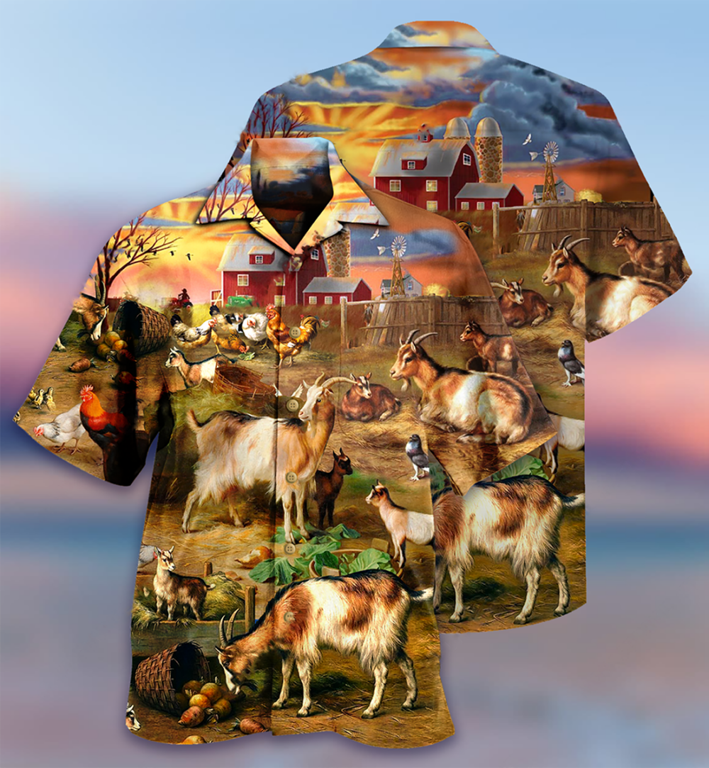 Goat Love Funny Farm - Hawaiian Shirt - Owl Ohh - Owl Ohh