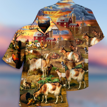 Goat Love Funny Farm - Hawaiian Shirt - Owl Ohh - Owl Ohh