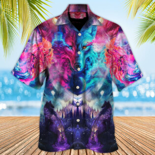 Wolf Colorful Loves Over Night - Hawaiian Shirt - Owl Ohh - Owl Ohh