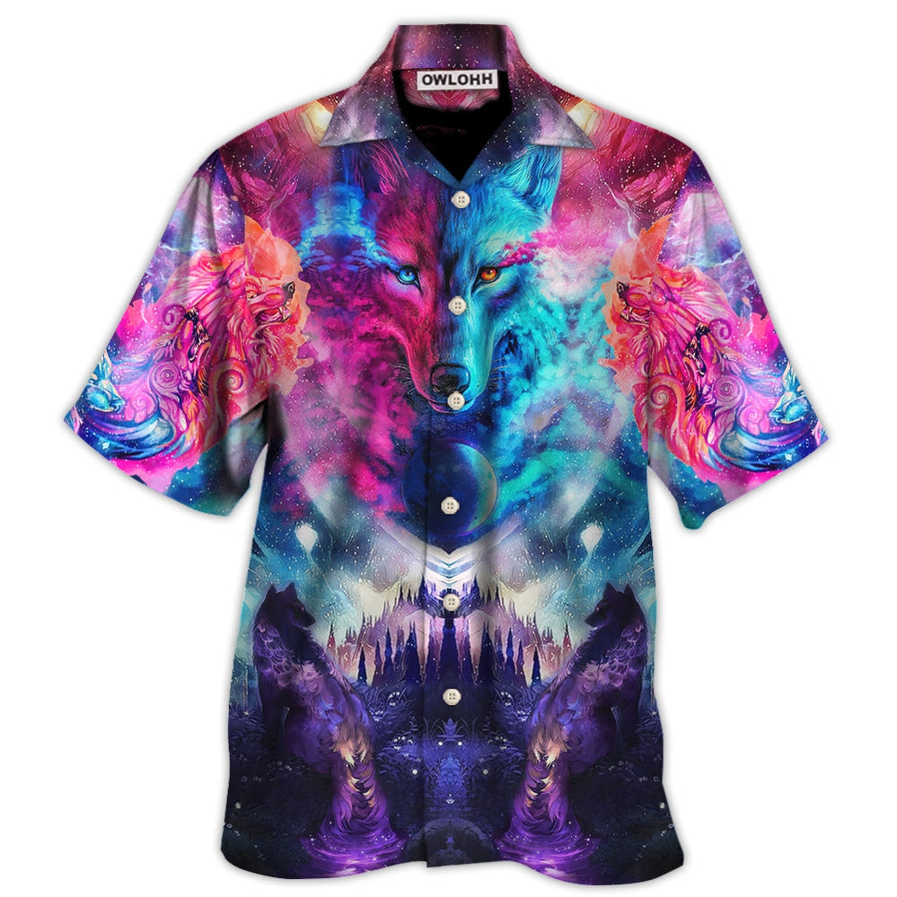 Wolf Colorful Loves Over Night - Hawaiian Shirt - Owl Ohh - Owl Ohh