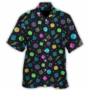 DnD Dice Retro Design - Hawaiian Shirt - Owl Ohh-Owl Ohh