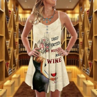 Wine And Summer Vibes Easily Distracted - Summer Dress - Owl Ohh - Owl Ohh