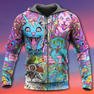 Hippie Cat Wonderful World - Hoodie - Owl Ohh - Owl Ohh