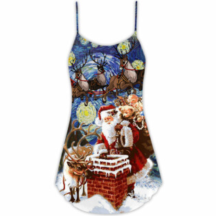 Christmas Santa Coming For You - V-neck Sleeveless Cami Dress - Owl Ohh - Owl Ohh