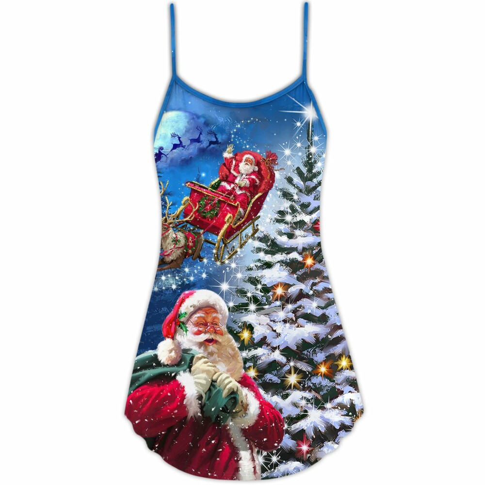 Christmas Santa Claus Story Happy Christmas Is Coming Art Style - V-neck Sleeveless Cami - Owl Ohh - Owl Ohh