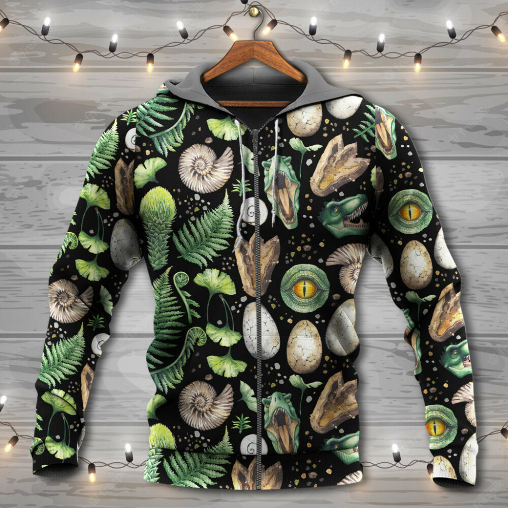 Dinosaur Amazing Pieces Black Style - Hoodie - Owl Ohh - Owl Ohh