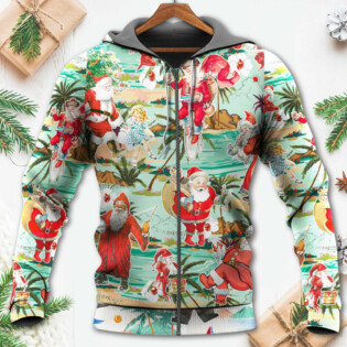 Christmas Santa Vacation Beach Joyful - Hoodie - Owl Ohh - Owl Ohh