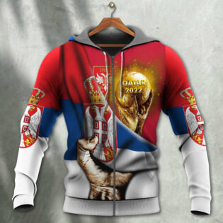World Cup Qatar 2022 Serbia Will Be The Champion Flag Vintage - Hoodie - Owl Ohh - Owl Ohh