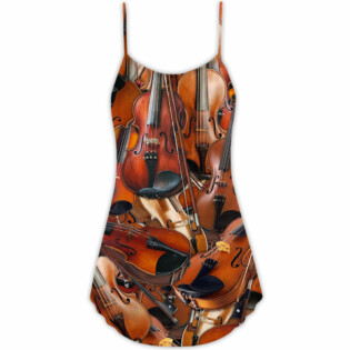 Violin The Instrument For Intelligent People - V-neck Sleeveless Cami Dress - Owl Ohh - Owl Ohh