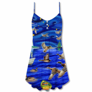 Hunting Christmas Night Stars - V-neck Sleeveless Cami Dress - Owl Ohh - Owl Ohh