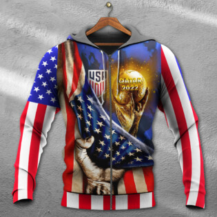 World Cup Qatar 2022 USA Will Be The Champion Flag Vintage - Hoodie - Owl Ohh - Owl Ohh