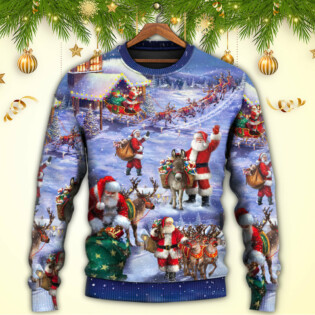Christmas Santa Claus Story Night Gift For Xmas Painting Style - Sweater - Ugly Christmas Sweaters - Owl Ohh - Owl Ohh