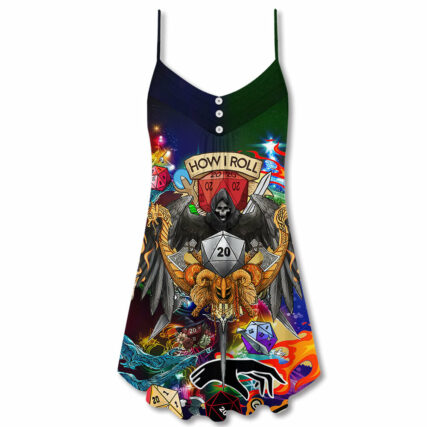 D20 Santa Merry Christmas Snow - V-neck Sleeveless Cami Dress - Owl Ohh - Owl Ohh