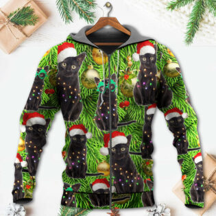 Black Cat Christmas Merry Xmas - Hoodie - Owl Ohh - Owl Ohh