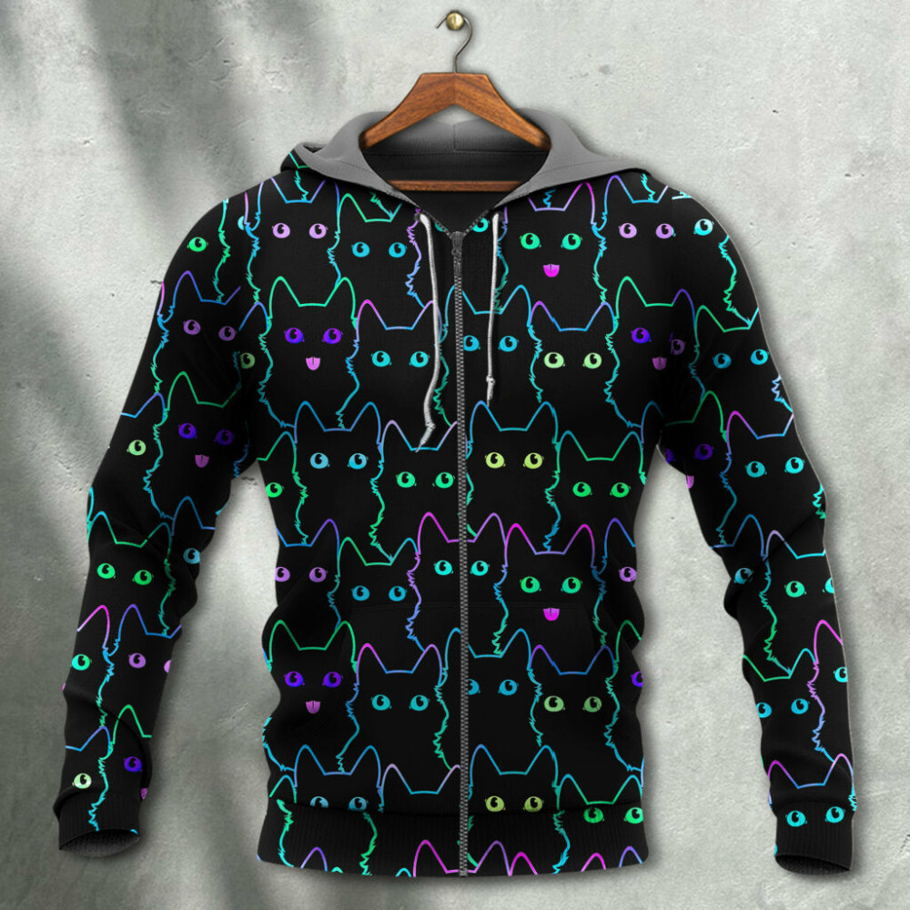 Cat Cute Little Kitten Neon - Hoodie - Owl Ohh - Owl Ohh