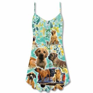 Dog Family Santa Merry Christmas Snow - V-neck Sleeveless Cami Dress - Owl Ohh - Owl Ohh