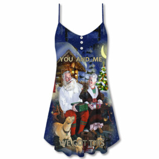 Christmas You And Me We Got This - V-neck Sleeveless Cami Dress - Owl Ohh - Owl Ohh