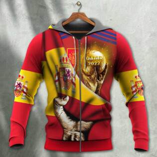World Cup Qatar 2022 Spain Will Be The Champion Flag Vintage - Hoodie - Owl Ohh - Owl Ohh