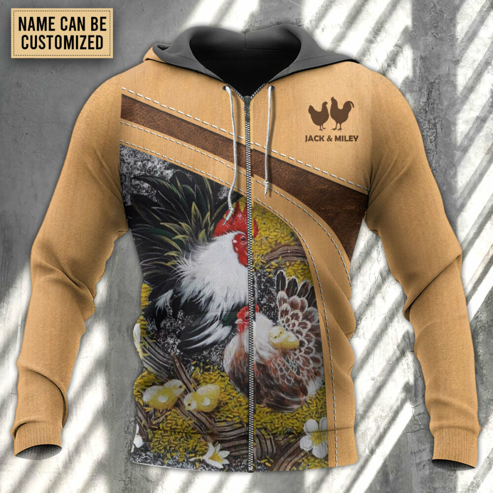 Chicken An Old Rooster And His Cute Chick Personalized - Hoodie - Owl Ohh - Owl Ohh
