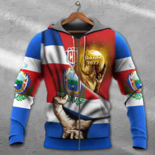 World Cup Qatar 2022 Costa Rica Will Be The Champion Flag Vintage - Hoodie - Owl Ohh - Owl Ohh