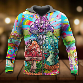 Hippie Mushroom Colorful Hippie Happy Life - Hoodie - Owl Ohh - Owl Ohh