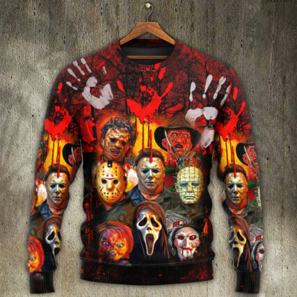 Halloween Horror Movie Characters Blood Scary - Sweater - Ugly Christmas Sweaters - Owl Ohh - Owl Ohh