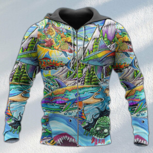 Shark Hippie Colorful Art Peace - Hoodie - Owl Ohh - Owl Ohh