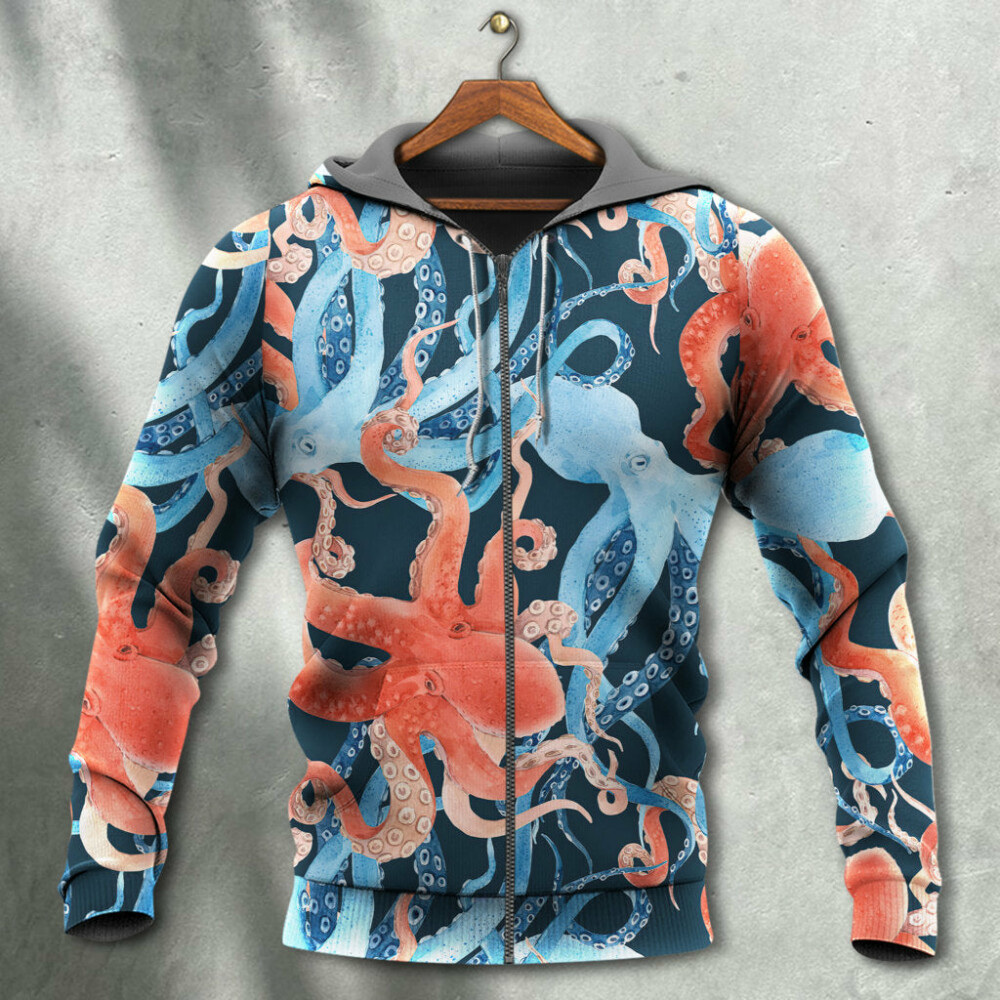 Octopus Colorful Ocean Life Basic - Hoodie - Owl Ohh - Owl Ohh
