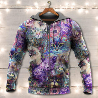 Cat Amazing Psychedelic Purple - Hoodie - Owl Ohh - Owl Ohh