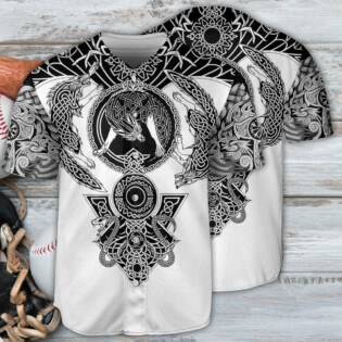 Viking Warrior Blood Black And White - Baseball Jersey - Owl Ohh - Owl Ohh