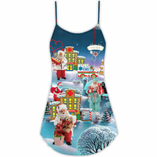 Christmas You're Hero Doctor Nurse Santa Health Care - V-neck Sleeveless Cami Dress - Owl Ohh - Owl Ohh