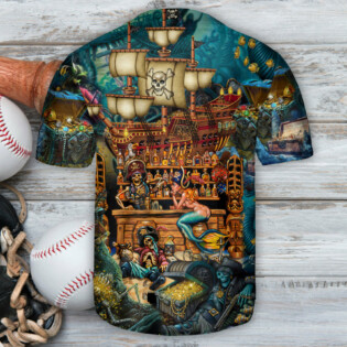 Skull Pirate Treasure Night On The Sea Style - Baseball Jersey - Owl Ohh - Owl Ohh