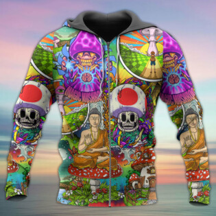 Hippie Mushroom Peace Colorful Let It Be - Hoodie - Owl Ohh - Owl Ohh