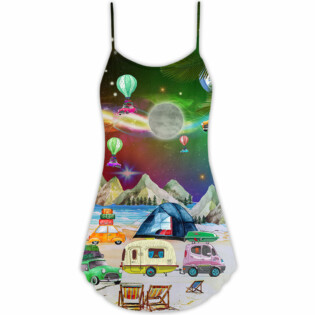 Camping Amazing Camping Night Christmas - V-neck Sleeveless Cami Dress - Owl Ohh - Owl Ohh