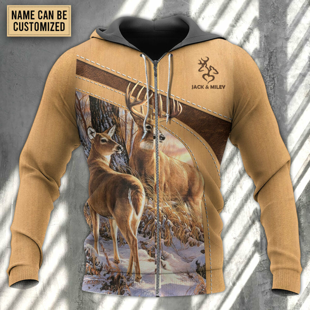 Deer Here Lives An Old Buck And His Sweet Doe Personalized - Hoodie - Owl Ohh - Owl Ohh