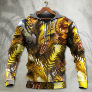 Dragon Gold Skull Lover Fight Art Style - Hoodie - Owl Ohh - Owl Ohh