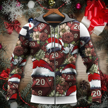 Christmas D20 Witch Dice D20 Xmas Vibe - Hoodie - Owl Ohh - Owl Ohh