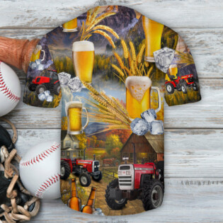 Beer And Tractor Autumn Farm Life - Baseball Jersey - Owl Ohh - Owl Ohh