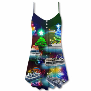Poonton Neon Tree Merry Christmas - V-neck Sleeveless Cami Dress - Owl Ohh - Owl Ohh