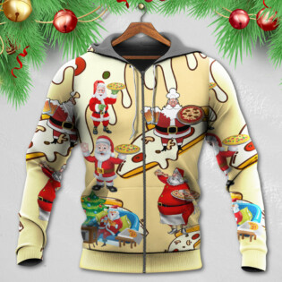 Christmas Santa Eating Pizza. It's Yummy - Hoodie - Owl Ohh - Owl Ohh