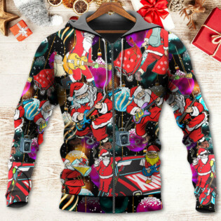 Christmas Guitar Music And Santa Merry Very Xmas - Hoodie - Owl Ohh - Owl Ohh