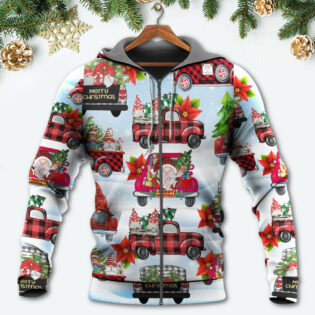 Gnome And Christmas Truck Merry Xmas - Hoodie - Owl Ohh - Owl Ohh