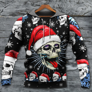 Skull Christmas Skull On The Naughty Style - Hoodie - Owl Ohh - Owl Ohh