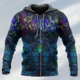 Owl And Witch Darkness Colorful - Hoodie - Owl Ohh - Owl Ohh