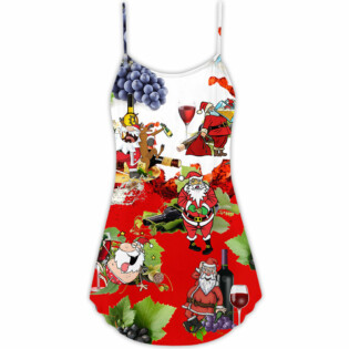 Christmas Santa Get Drunk At Christmas Party - V-neck Sleeveless Cami Dress - Owl Ohh - Owl Ohh