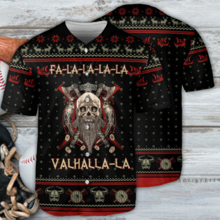 Viking Valhalla Black And Red Fa La La - Baseball Jersey - Owl Ohh - Owl Ohh