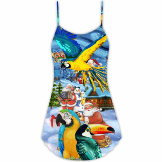 Parrot High By The Beach Christmas - V-neck Sleeveless Cami Dress - Owl Ohh - Owl Ohh